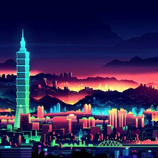 Dark city aesthetic desktop wallpaper