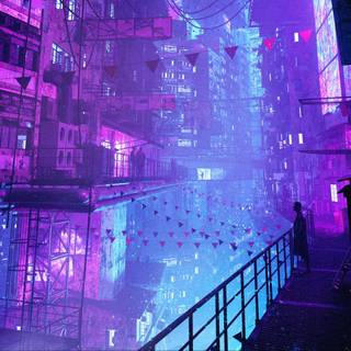 Dark city aesthetic desktop wallpaper