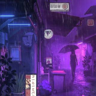 Anime purple desktop wallpaper