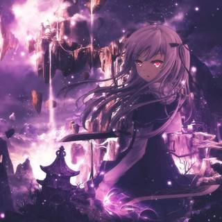 Anime purple desktop wallpaper