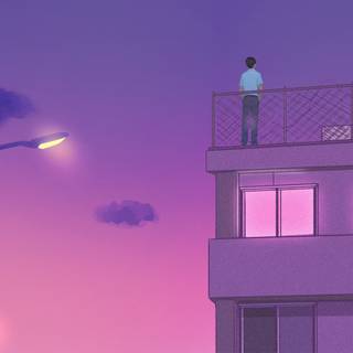 Anime purple desktop wallpaper