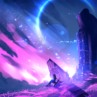 Anime purple desktop wallpaper