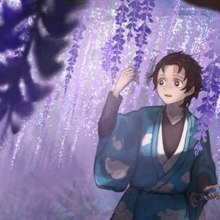 Anime purple desktop wallpaper