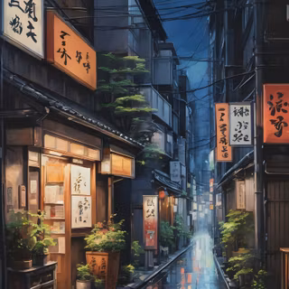 Tokyo night street anime wallpaper