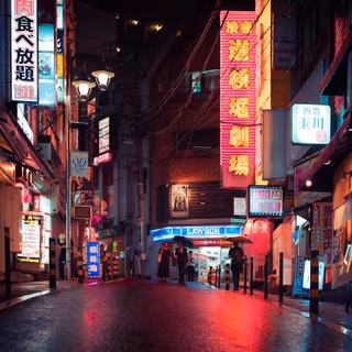 Tokyo night street anime wallpaper