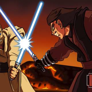 Anakin vs Obi Wan PS5 wallpaper