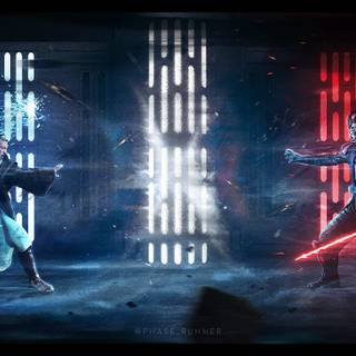 Anakin vs Obi Wan PS5 wallpaper