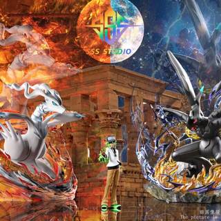Zekrom and Reshiram wallpaper