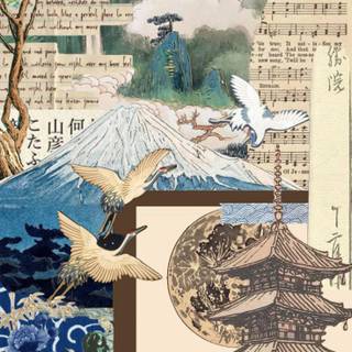 Vintage Japanese wallpaper
