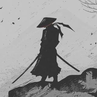 Black white samurai wallpaper