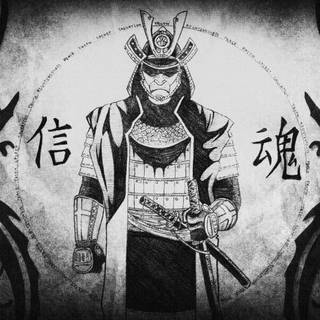 Black white samurai wallpaper