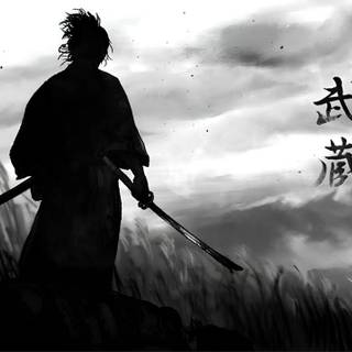 Black white samurai wallpaper