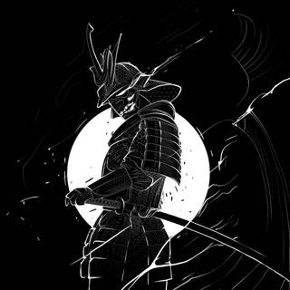 Black white samurai wallpaper