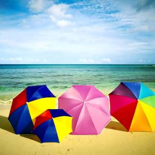 Beach umbrella wallpaper