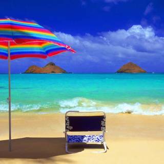 Beach umbrella wallpaper