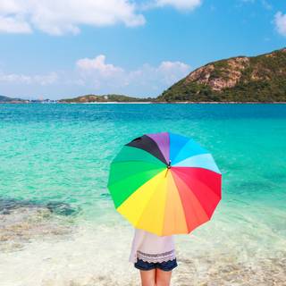 Beach umbrella wallpaper