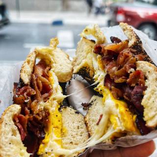 Bacon, egg and cheese sandwich wallpaper