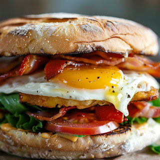 Bacon, egg and cheese sandwich wallpaper