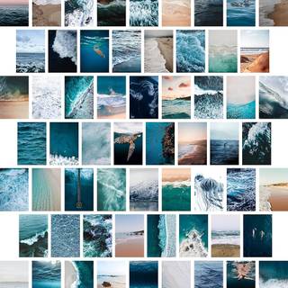 Aesthetic ocean collage wallpaper