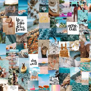 Aesthetic ocean collage wallpaper