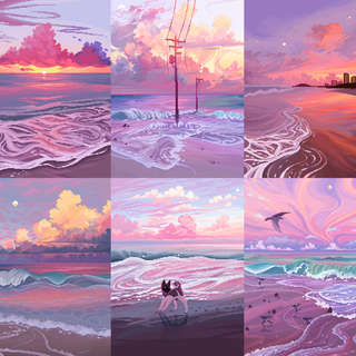 Aesthetic ocean collage wallpaper