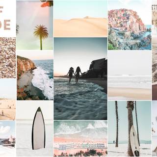 Aesthetic ocean collage wallpaper