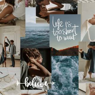 Aesthetic ocean collage wallpaper