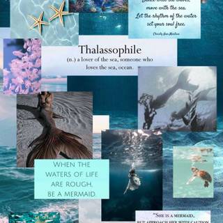 Aesthetic ocean collage wallpaper