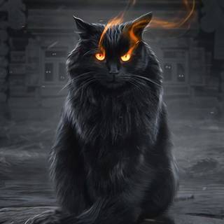 Black Persian cat wallpaper