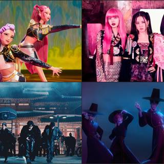 KPop Demon Hunters collage wallpaper