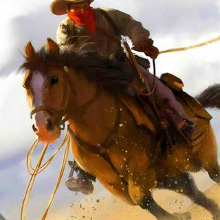 Cowboy horse wallpaper