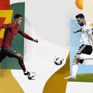 Messi and Ronaldo desktop wallpaper
