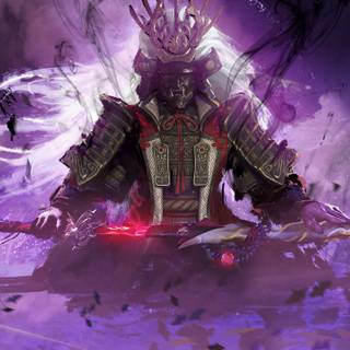 Samurai purple 4k wallpaper