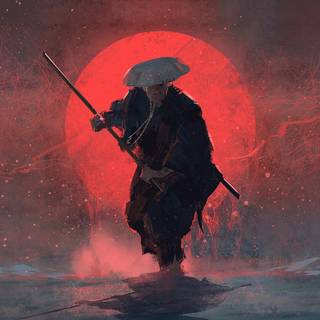 Aesthetic samurai desktop wallpaper