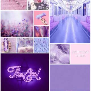 Purple collage phone wallpaper