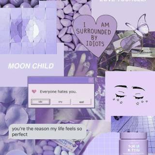 Purple collage phone wallpaper