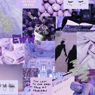 Purple collage phone wallpaper