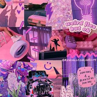 Purple collage phone wallpaper