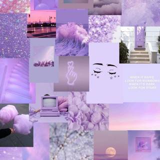 Purple collage phone wallpaper