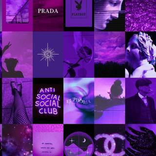 Purple collage phone wallpaper