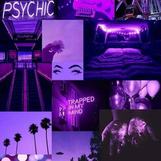 Purple collage phone wallpaper