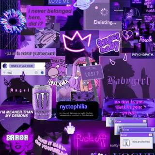 Purple collage phone wallpaper