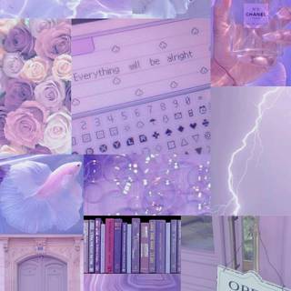 Purple collage phone wallpaper