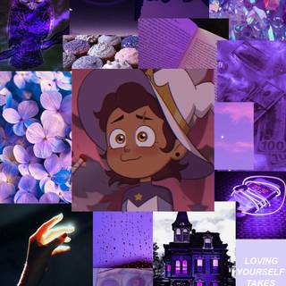 Purple collage phone wallpaper