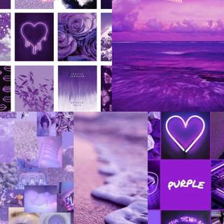 Purple collage phone wallpaper