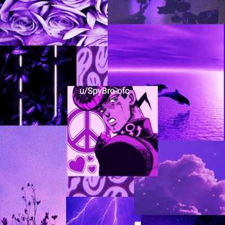 Purple collage phone wallpaper