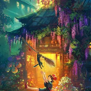 Cozy anime phone wallpaper