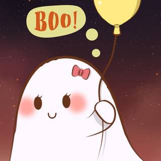 Cute ghost phone wallpaper