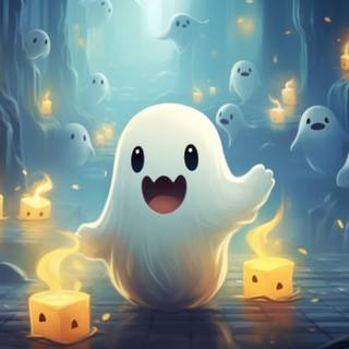 Cute ghost desktop wallpaper