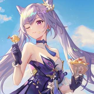 Keqing desktop wallpaper